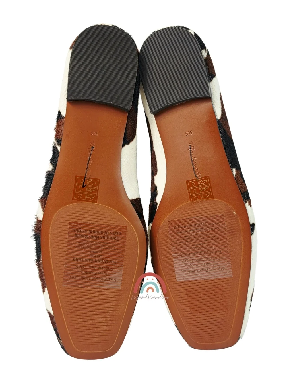 New! Madewell The Mylie Ballet Flat in Cow Print Calf Hair 9.5